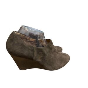 Suede Wedge Heel Booties Women's Ankle Boots‎ Brown Comfort Chic Shoes